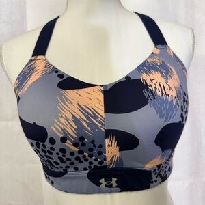 LG Gray & Peach Abstract Print Sports Bra